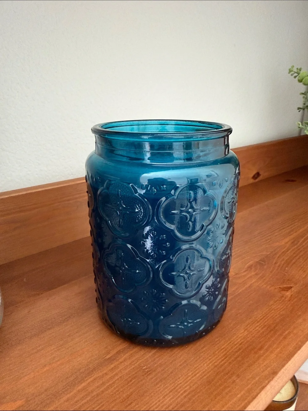 DW Home Cobalt Blue Glass Candle Jar